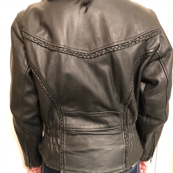 Women’s Leather Motorcycle Jacket - Picture 4 of 4